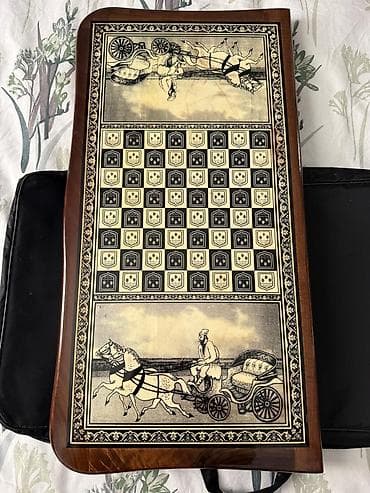 Нарды: Ağacdan hazırlanmış “Nard/Backgammon” dəsti – “Old Baku” mövzulu - — 2