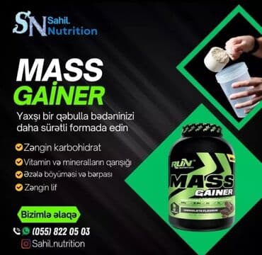 гейнер купить баку: 𝑴𝑨𝑺𝑺 𝑮𝒂𝒊𝒏𝒆𝒓 𝒀ü𝒌𝒔ə𝒌 𝒆𝒇𝒇𝒆𝒌𝒕𝒍𝒊. 🔹𝟯𝟬𝟬𝟬𝙦𝙧𝙖𝙢(𝟯𝙠𝙦) 𝘾ə𝙢𝙞 85AZN✔️ 🔸𝟓𝟎𝟎𝟎 — 3