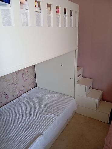 Uşaq otağı üçün 2 mərtəbəli çarpayı - Rəng: ağ - Üst mərtəbə üçün tam — 2