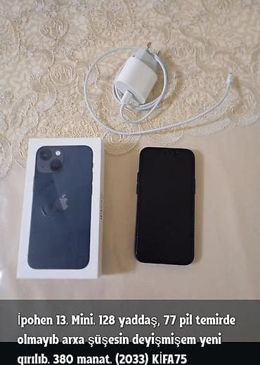 iphone islenmis: IPhone 13 mini, 128 GB, Qırıq — 1