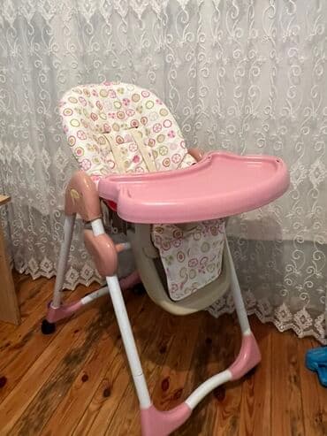 uşaq stulu: Uşaq yemək stulu - Rəng: açıq çəhrayı/çəhrayı tonlarda, naxışlı — 1