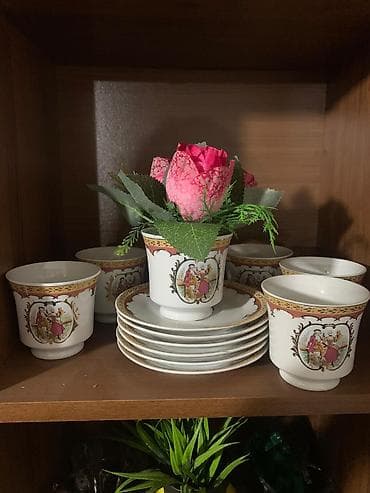 Çay dəsti, rəng - Ağ, Farfor