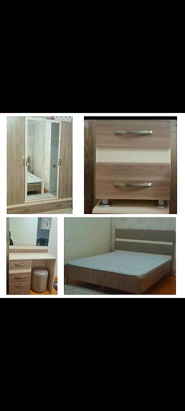 yatağlar: İkinəfərlik çarpayı, Dolab, Komod, Termo, İşlənmiş — 1