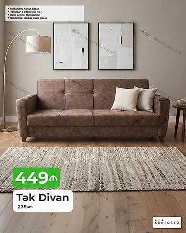 oturaca: Tək divan – 235 sm - Açılan mexanizm: rahat yataq funksiyasına — 1
