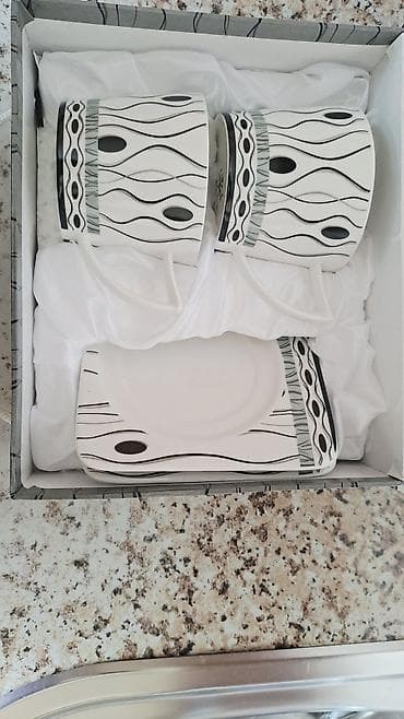 bosqab desti: Çay dəsti, rəng - Ağ, Keramika — 2