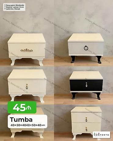 Tumba – klassik dizaynlı, dekorativ ayaqlı komod/nakutnik. - Ölçülər