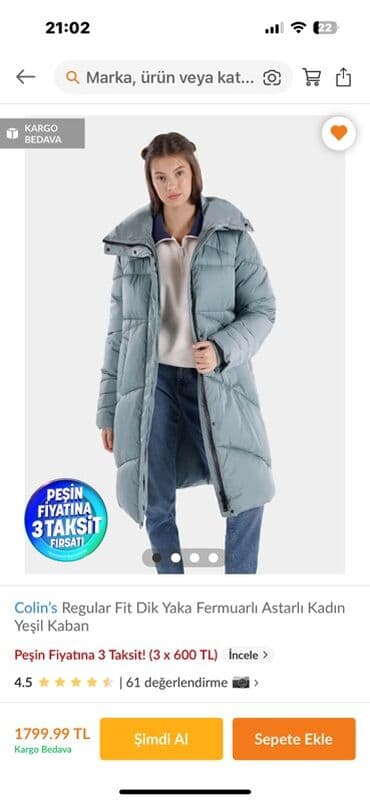 loreta kaban: Palto, ColinS, L, rəng - Boz — 1