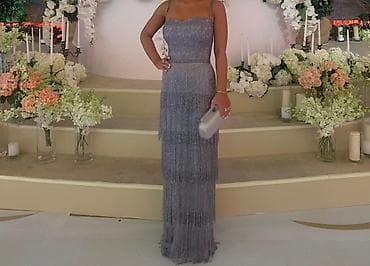 vecerni don: Bənövşəyi-boz tonlarda gecə/libas - Model: Uzun, nazik askılı, balıq — 2