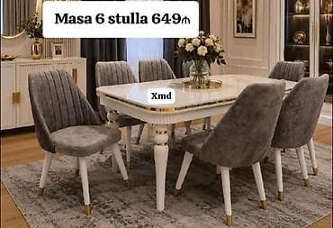 stull: Masa və 6 stul dəsti – 649₼ - Dəst tərkibi: 1 yemək masası + 6 ədəd — 1
