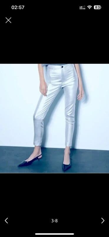 2023 eynek modelleri: Zara metalik şalvar. bir iki defe geyilib — 3