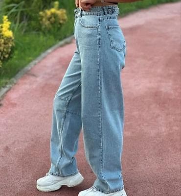 trapez şalvar: Cinslər, Trendyolmilla, M, rəng - Mavi — 2