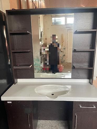 dehliz dolablar: Vanna otağı üçün lavabo və güzgülü dolab dəsti - Geniş iş səthi olan — 1