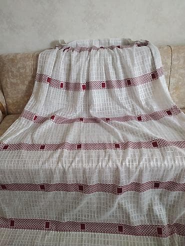 Ağ rəngli nazik tüll pərdə - Material: yüngül, şəffaf tül (hava