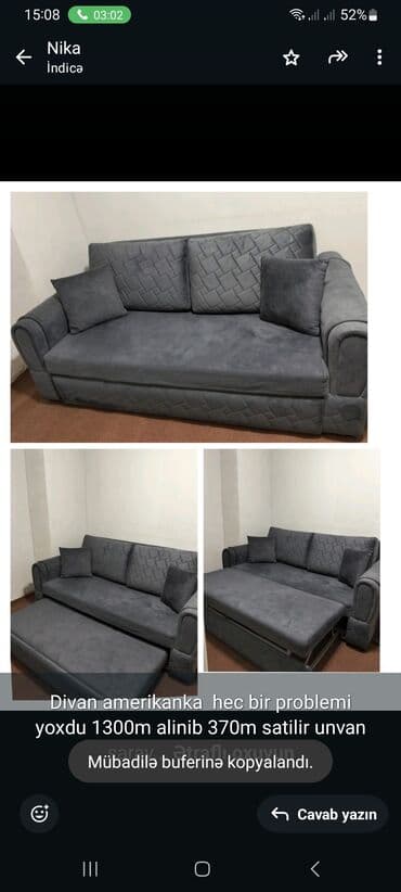 divan alan: Di̇van-kravat, Açılan, Bazalı, Vеlur parça, Çatdırılma yoxdur — 1