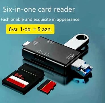 Çoxfunksiyalı KART OXUYUCU ADAPTERİ. SD, TF, CF kartları, eləcə də — 17