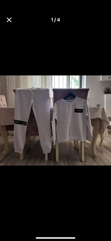 женские спортивные костюмы на синтепоне: Ağ rəngli qadın idman dəsti — ADROM brendi. - İki hissə: uzunqol — 1