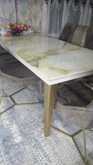 parta stul: Mətbəx üçün, Açılmayan, Dördbucaq masa, 6 stul — 7