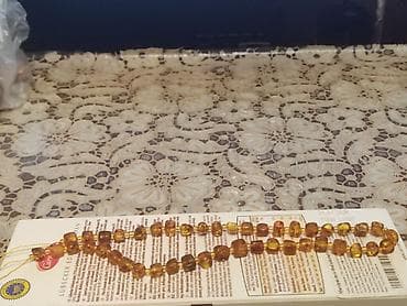 das sekilleri: Kəhrəba muncuq dəsti – boyunbağı üçün hazır saplanmış sıra - — 3