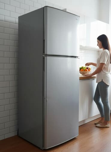 samsung soyuducularin qiymeti: 2 qapılı Samsung Soyuducu Satılır, rəng - Gümüşü, Təkərli — 1