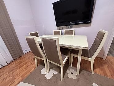 stul alıram: Qonaq otağı üçün, Açılmayan, Dördbucaq masa, 6 stul — 2