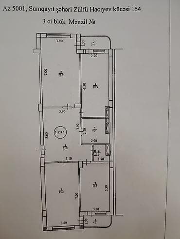 genclikde kiraye ev: Ünvan: AZ5001, Sumqayıt şəhəri, Zülfü Hacıyev küçəsi 154, 3-cü blok — 1