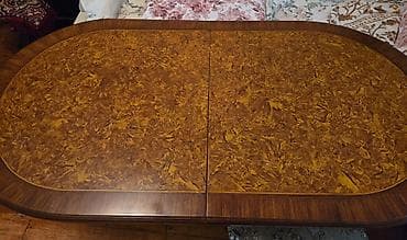 taxta masa: Qonaq masası, İşlənmiş, Açılan, Taxta, Oval masa — 2