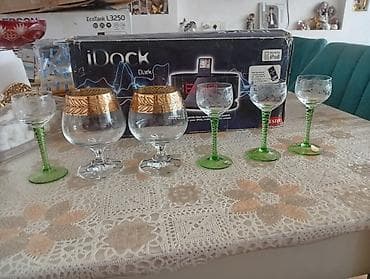 acar dəsti: Şüşə qablar dəsti - 2 ədəd brend konyak/balma şərab qədəhi: şəffaf — 1