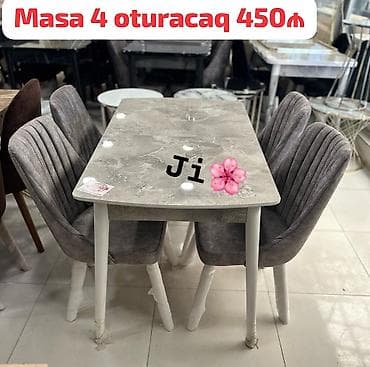 inter tekstil sumqayit: Mətbəx üçün, Yeni, Açılmayan, Dördbucaq masa, 4 stul — 1