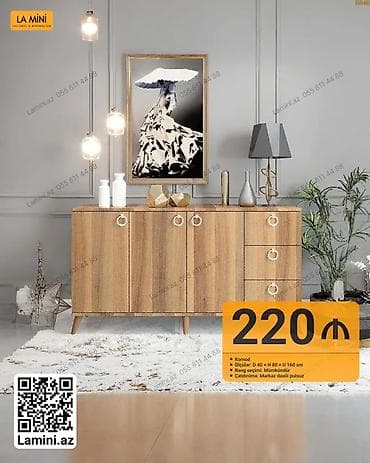 Komod – La Mini - Material və üslub: Təbii ağac fakturalı — 1