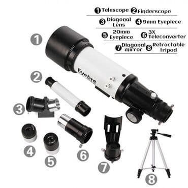 boyuk hovuz: Eyebre teleskop. Xüsusiyyətləri: 70 mm diafraqm və 400 mm fokus — 4