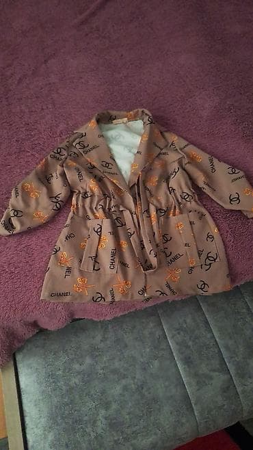 Qız uşağı üçün nazik paltar/kardiqan - Rəng: tünd bej/qəhvəyi.Razmer