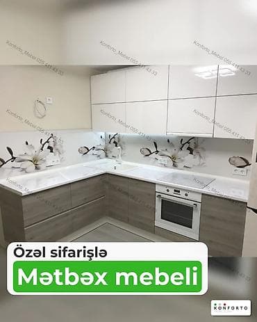 sobalar: Özəl sifarişlə mətbəx mebeli - L‑şəkilli dizayn: saxlama və iş — 1