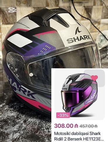 moto velo: Motosikl dəbilqəsi Shark Ridill 2 Berserk (HE1123E) (salam kutusu ve — 1