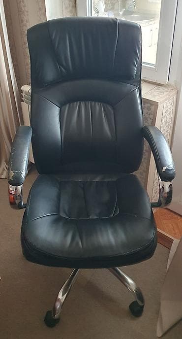 Ofis dəst mebeli: Təkərli, Qolları tənzimlənmir, Süni dəri — 1