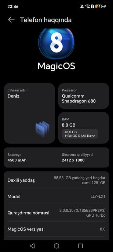 yeni soyducu: Honor X8b, 128 GB, rəng - Gümüşü, İki sim kartlı — 3