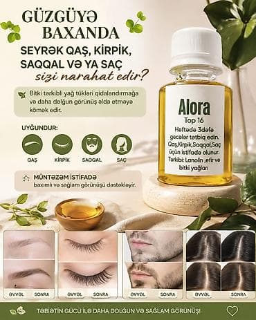 Alora Top 16 – qaş, kirpik, saqqal və saç üçün qidalandırıcı yağ — 1