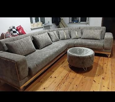 pufik divan: Künc divan, İşlənmiş, Açılan, Bazalı — 1