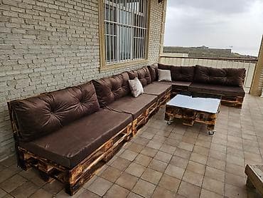 bal: Paletdən hazırlanmış modul künc divan və masa dəsti - Material: EPAL — 3