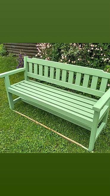 Bağ skamyası – ağac materialdan, klassik dizayn. - Rəng: açıq yaşıl