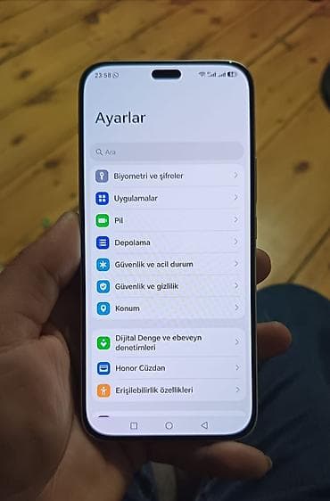 silver et ceken: Honor 400 Lite, 256 GB, rəng - Boz, Barmaq izi — 2