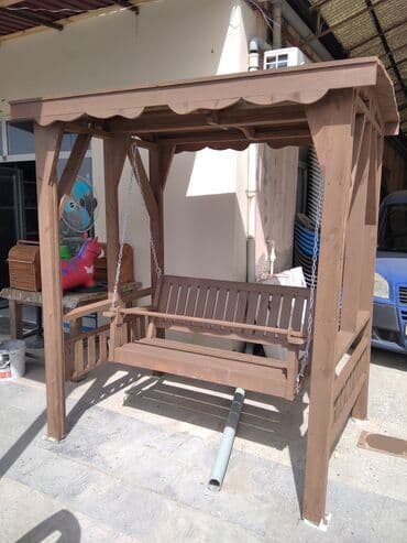 Bağ, çöl mebeli: Skamya-yelləncəl, Zontikli, Taxta — 10