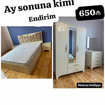 2 təknəfərlik çarpayı, Dolab, Komod, Termo, Azərbaycan, Yeni