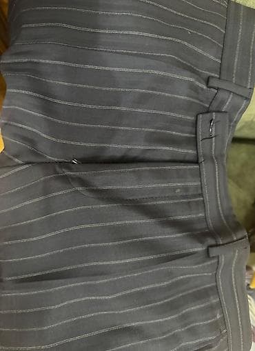 deniz geyimi: Kişi kostyumu – tünd boz rəngdə, incə şaquli zolaqlı klassik dəst — 9