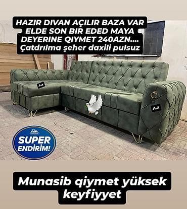 Künc divan, Yeni, Açılan, Bazalı, Parça, Şəhərdaxili pulsuz çatdırılma