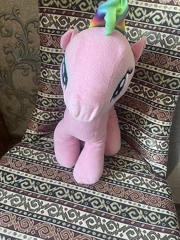 oyuncaql: Yumşaq oyuncaq çəhrayı poni Material: zərif, toxunuşa xoş plyuş — 2
