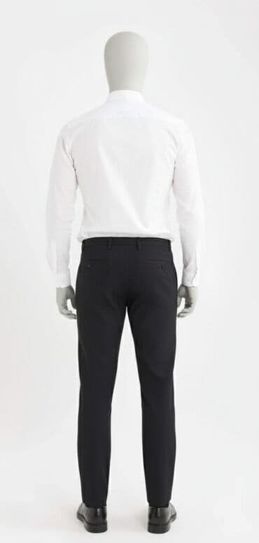 Рубашки: Полуклассические Мужские брюки, Defacto, XL, цвет - Черный — 2