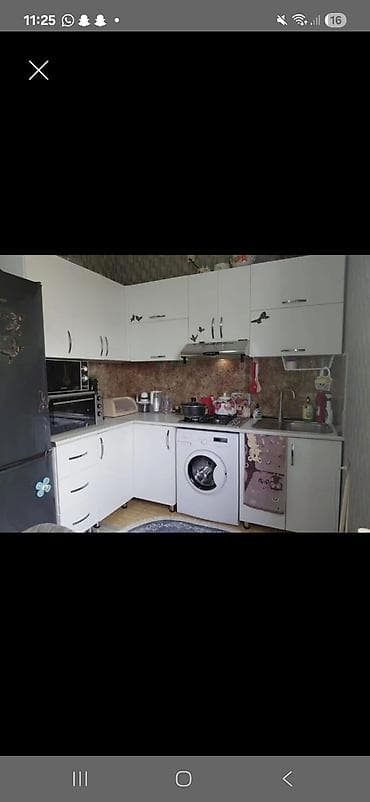 metbex kunc divan: Açar təhvil mətbəx mebeli – L formalı, ağ rəngli, zərif xrom — 1