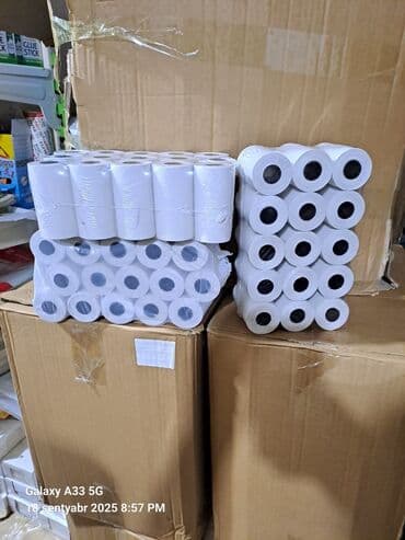 Termal kassa lentləri - Material: termal kağız - Rəng: ağ - Rulon