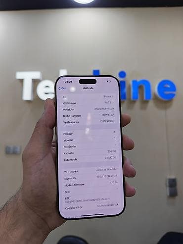 apple 5 s: IPhone 16 Pro Max, 256 GB, Desert Titanium, Zəmanət, Simsiz şarj, Face ID — 3