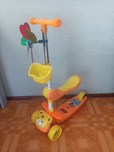 трехколесный велосипед с ручкой: Scooter 🌀 Açılıb yığılır 🌀 Oturub sürmək olur 🌀 işıqlı 🌀 səbəti ve — 7